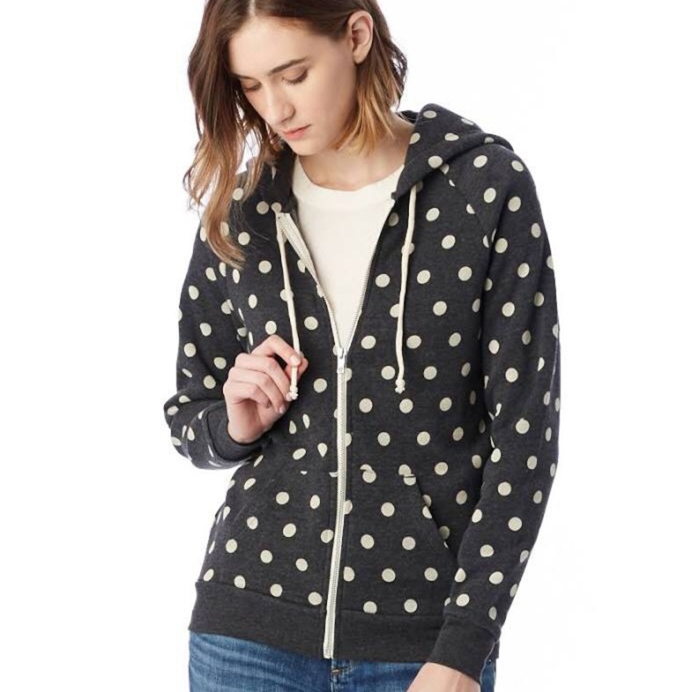 Polka dot zip up hoodie
